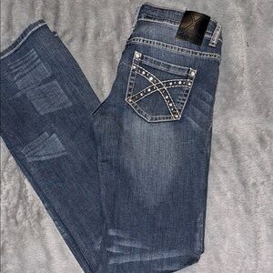 Elegant Boot Cut Jeans with Studded Pocket
